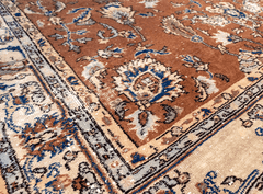 Vintage Hand-Knotted Distressed Turkish  Rug