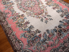 Vintage Hand-Knotted Distressed Turkish Rug