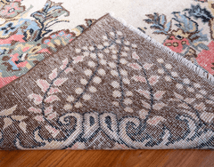 Vintage Hand-Knotted Distressed Turkish Rug