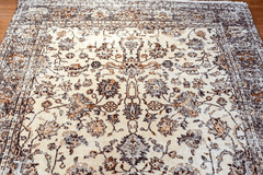 Vintage Hand-Knotted Distressed Turkish Rug