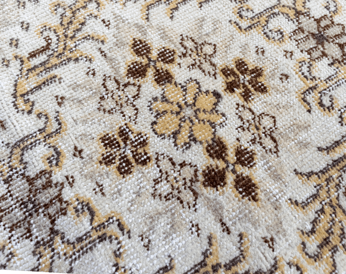 Vintage Hand-Knotted Distressed Turkish Rug