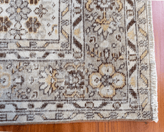 Vintage Hand-Knotted Distressed Turkish Rug