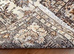 Vintage Hand-Knotted Distressed Turkish  Rug