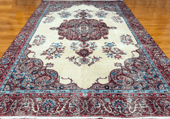 Vintage Hand-Knotted Distressed Turkish  Rug