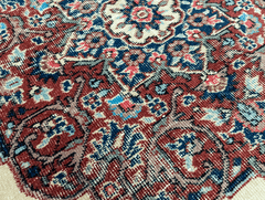 Vintage Hand-Knotted Distressed Turkish  Rug
