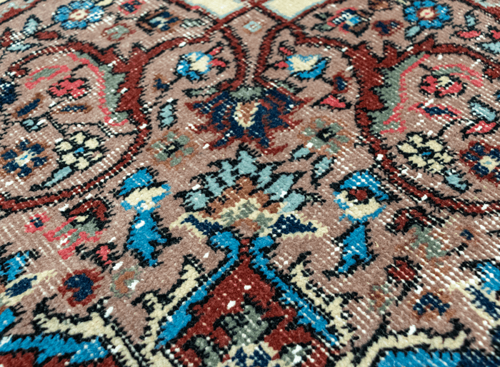 Vintage Hand-Knotted Distressed Turkish  Rug