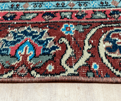 Vintage Hand-Knotted Distressed Turkish  Rug