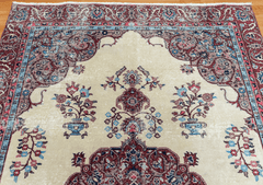 Vintage Hand-Knotted Distressed Turkish  Rug