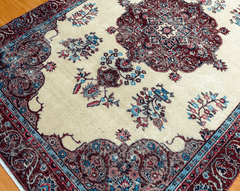 Vintage Hand-Knotted Distressed Turkish  Rug