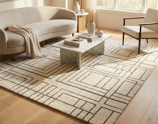 select right size rug for living room space