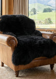 Black sheepskin rug in NZ