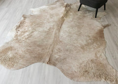 (Rare) Champagne Cowhide Rug (Size: 260 X 230 CM) CHR2407