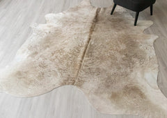 (Rare) Champagne Cowhide Rug (Size: 250 X 220 CM) CHR2408