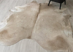 (Rare) Champagne Cowhide Rug (Size: 260 X 230 CM) CHR2410