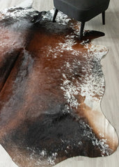 (Rare) Salt Pepper Tri-Color Cowhide Rug (Size: 240 X 210 CM) CHR2414