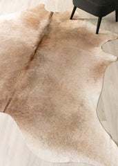Beige And White Cowhide Rug (Size: 230 X 210 CM) CHR2351