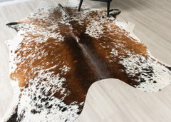 (Rare) Salt Pepper Tri-Color Cowhide Rug (Size: 250 X 200 CM) CHR2418
