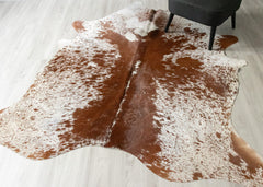 Salt Pepper Brown & White Cowhide Rug (Size: 230 X 200 CM) CHR2420