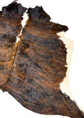 Dark White Spine Belly Brindle Cowhide Rug (Size: 220 X 210 CM) CHR1896