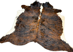Dark White Spine Belly Brindle Cowhide Rug (Size: 220 X 210 CM) CHR1896