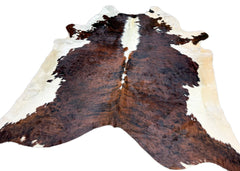 Dark White Spine Belly Brindle Cowhide Rug (Size: 310 X 250 CM) CHR1937