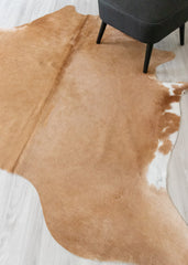 Brown And White Cowhide Rug (Size: 220 X 200 CM) CHR2385