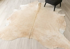 (Rare) Champagne Cowhide Rug (Size: 250 X 220 CM) CHR2370