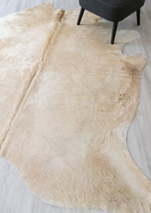 (Rare) Champagne Cowhide Rug (Size: 250 X 220 CM) CHR2375