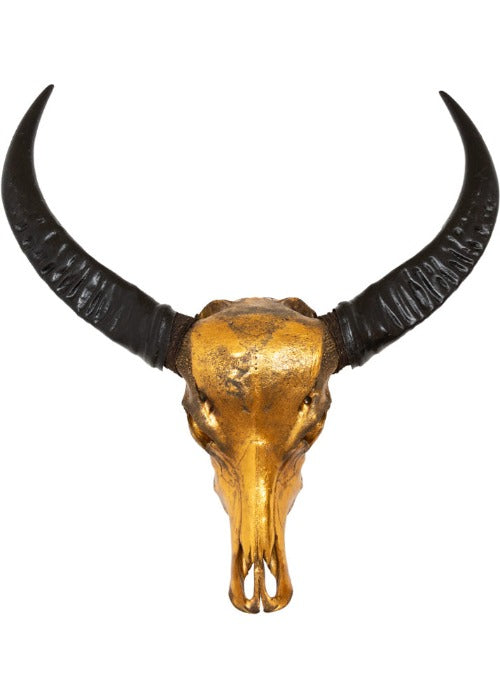 Authentic Antique Gold Buffalo Skull