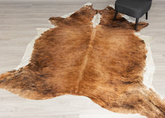 Medium White Spine Belly Brindle Cowhide Rug (Size: 270 x 220 CM)