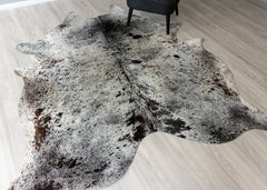 Salt Pepper Tri-Color Cowhide Rug (Size: 240 x 200 CM)