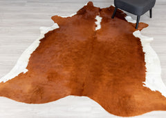 Hereford Brown And White Cowhide Rug (Size: 250 x 210 CM)