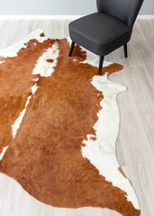 Hereford Brown And White Cowhide Rug (Size: 230 x 210 CM)