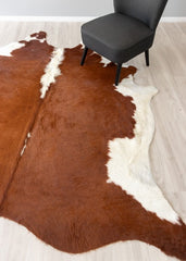 Hereford Brown And White Cowhide Rug (Size: 250 x 240 CM)