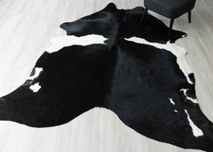 Black And White Cowhide Rug (Size: 240 x 210 CM)