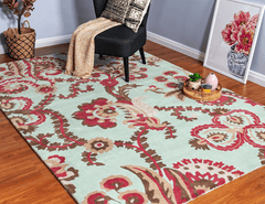 Pomegranate Floral Wool Rug