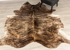 Dark Brindle Cowhide Rug (Size: 220 X 200 CM)