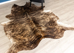 Dark Brindle Cowhide Rug (Size: 220 X 200 CM)