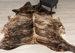 Dark Brindle Cowhide Rug (Size: 230 X 200 CM)