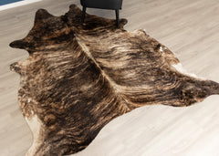 Dark Brindle Cowhide Rug (Size: 230 X 200 CM)