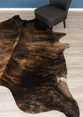 Dark Brindle Cowhide Rug (Size: 240 X 230 CM)