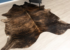 Dark Brindle Cowhide Rug (Size: 240 X 230 CM)