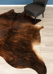 Dark Brindle Cowhide Rug (Size: 230 X 220 CM)