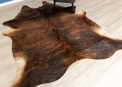 Dark Brindle Cowhide Rug (Size: 230 X 220 CM)