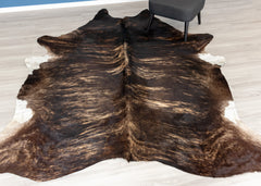 Dark Brindle Cowhide Rug (Size: 260 X 240 CM)