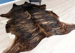 Dark Brindle Cowhide Rug (Size: 260 X 240 CM)