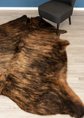 Dark Brindle Cowhide Rug (Size: 230 X 210 CM)