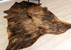 Dark Brindle Cowhide Rug (Size: 230 X 210 CM)