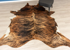 Dark Brindle Cowhide Rug (Size: 250 X 210 CM)