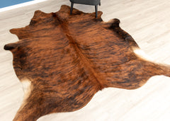 Dark Brindle Cowhide Rug (Size: 230 X 200 CM)